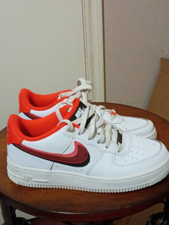 Nike Other - Nike Air Force 1 Low Youth Sneakers Shoes 5.5Y White Red Leather CW1574-101